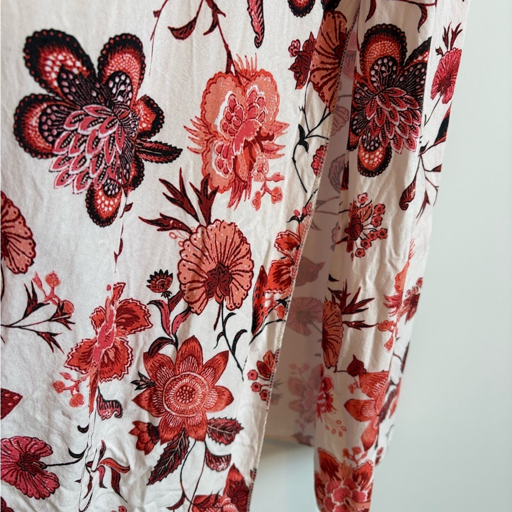 Euromoda Boho Floral Tie Belt Midi/Maxi Dress Reds Size Small made in Italy - Picture 7 of 8